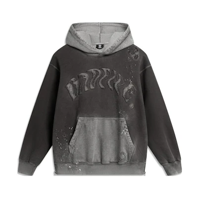 Li-Ning BADFIVE Tie-Dye Pullover Hoodie Obsidian Gray AWDU097-1