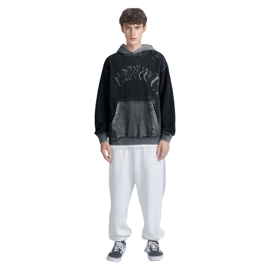Purchase Li-Ning BADFIVE Tie-Dye Pullover Hoodie Obsidian Gray AWDU097-1