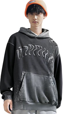 Li-Ning BADFIVE Tie-Dye Pullover Hoodie Obsidian Gray AWDU097-1 Sizing Li-Ning BADFIVE Tie-Dye Pullover Hoodie Obsidian Gray AWDU097-1