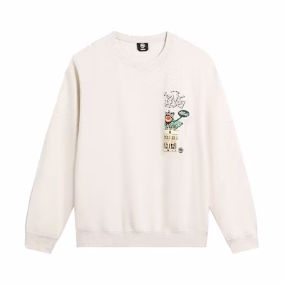 Li-Ning BADFIVE Unisex Grey Crewneck Loose Fit Long-Sleeve Pullover Sweater AWDTE05-1