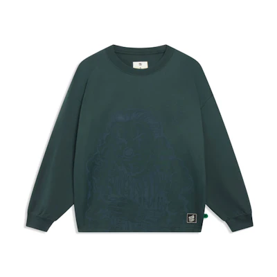 Li-Ning BADFIVE Unisex Pure Color Sweatshirt Green Couple Style AHSSF27-2