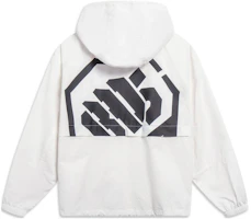 Li-Ning BADFIVE White Windbreaker Hoodie Jacket with Letter Print Design. AFDU829-1 Li-Ning BADFIVE White Windbreaker Hoodie Jacket with Letter Print Design. AFDU829-1