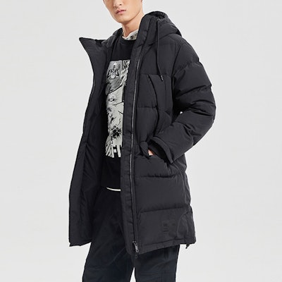 Li-Ning BADFIVE Winter Black Hoody Down Jacket for Basketball AYMQ103-3 Details for Li-Ning BADFIVE Winter Black Hoody Down Jacket for Basketball AYMQ103-3