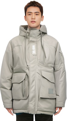 Li-Ning BADFIVE Jaket Musim Sejuk Sukan Uniseks Kuning/Kelabu. AYMQ561-1 1