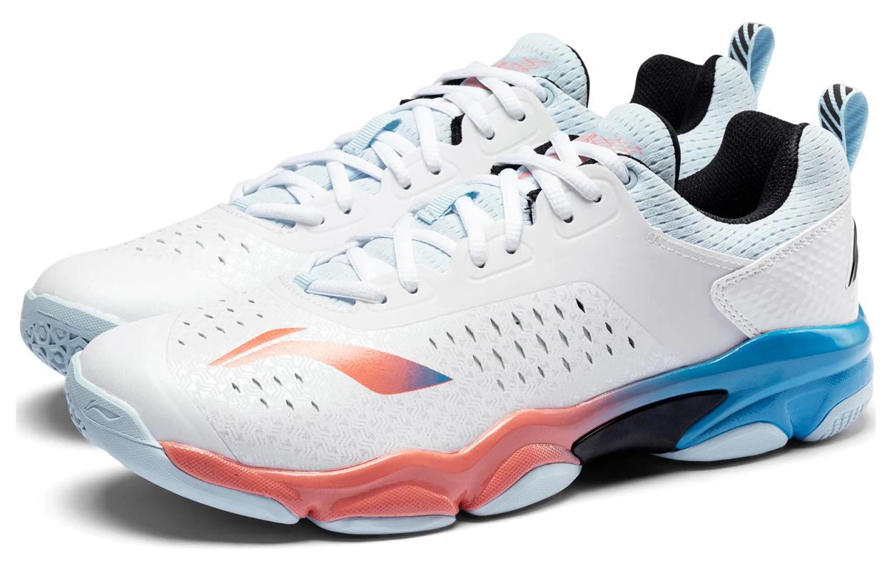 Order LiNing李寧 舒適百搭 減震耐磨 低筒 羽毛球鞋 男女同款 白藍