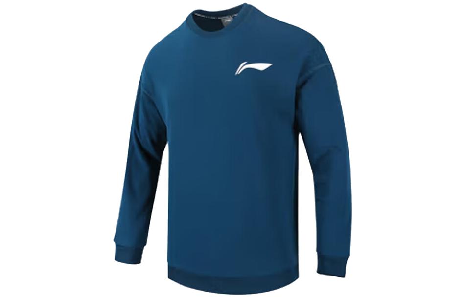 Li-Ning Badminton Crewneck Sweatshirt Navy Blue Sportswear AWDS201-3