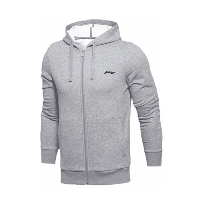 Li-Ning Badminton Hoodie Jacket - Embroidered Athletic Casual Gray AWDRF67-2