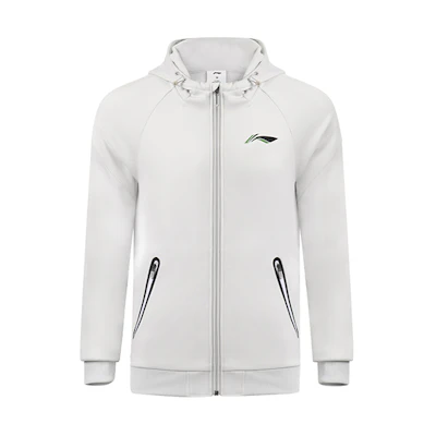 Li-Ning Badminton Hoodie Zip-Up Sweatshirt Water Grey AWDSA03-1