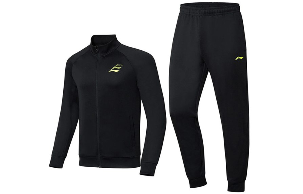 Li-Ning Badminton Jacket Set Black - Training Athletic Wear for All Seasons AWER005-2