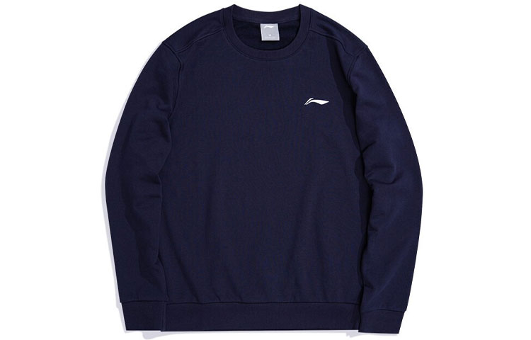 Li-Ning Badminton Logo Embroidered Pullover Sweatshirt Unisex - Blue AWDRC69-2