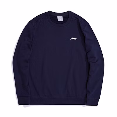 Li-Ning Badminton Logo Embroidered Pullover Sweatshirt Unisex - Blue AWDRC69-2