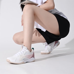 LiNing李寧 減震防滑耐磨 低筒 羽毛球鞋 男女同款 白粉 5
