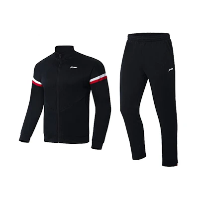 Li-Ning Badminton Series Black Zip-Up Sports Hoodie Set AWET009-1