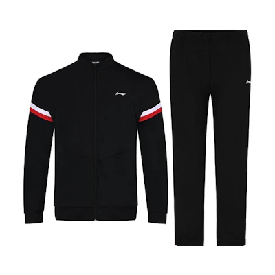 Li-Ning Badminton Series Black Zip-Up Tracksuit and Sweatshirt Set AWES001-3