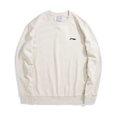 Li-Ning Badminton Series Embroidered Logo Oversized Crewneck Sweatshirt Yellow/Grey AWDRC69-4