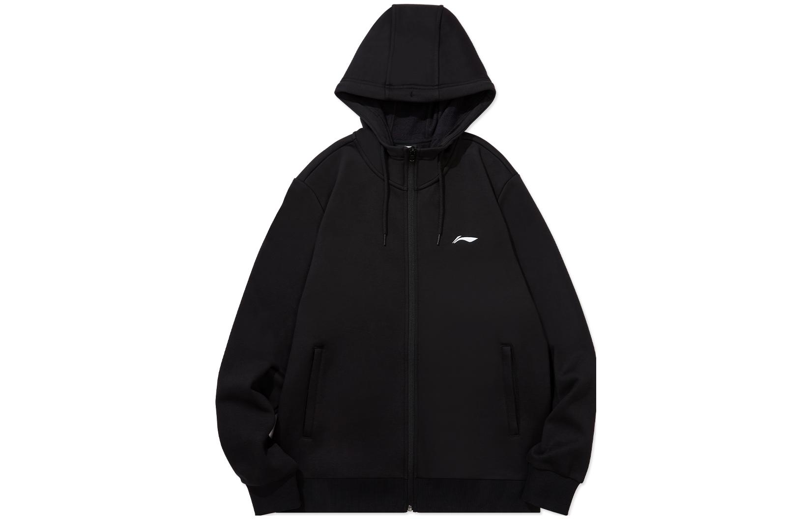 Li-Ning Badminton Series Fleece Hoodie Jacket Black AWDTD77-1