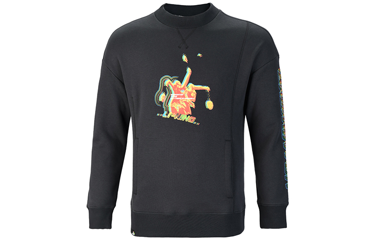 Li-Ning Badminton Series Fleece Pullover Sweatshirt Black AWDQ817-2