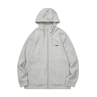 Li-Ning Badminton Series Gray Hooded Running Training Jacket AWDTD73-2