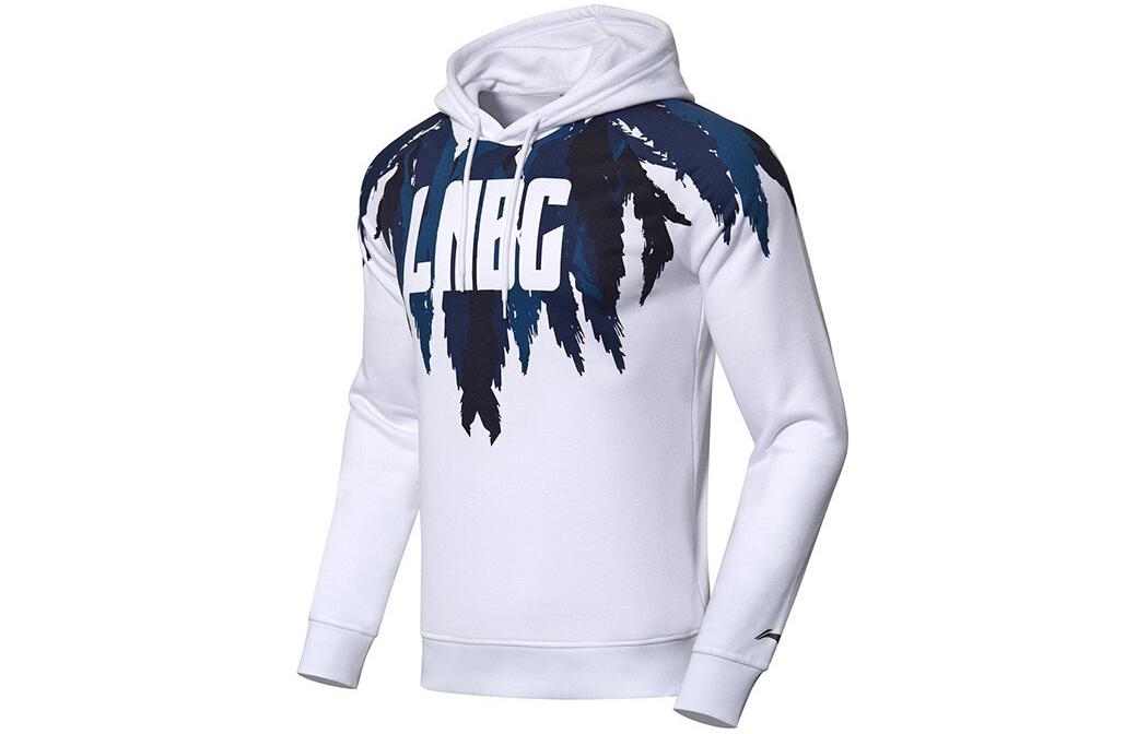 Li-Ning Badminton Series Hoodie Standard White Letter Print AWDN943-1