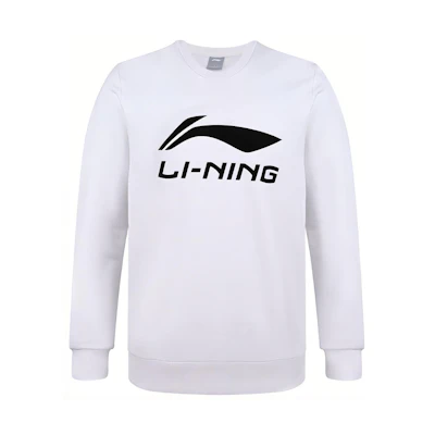 Li-Ning Badminton Series Letter Logo Crewneck Sweatshirt Men Standard White AWDR817-1