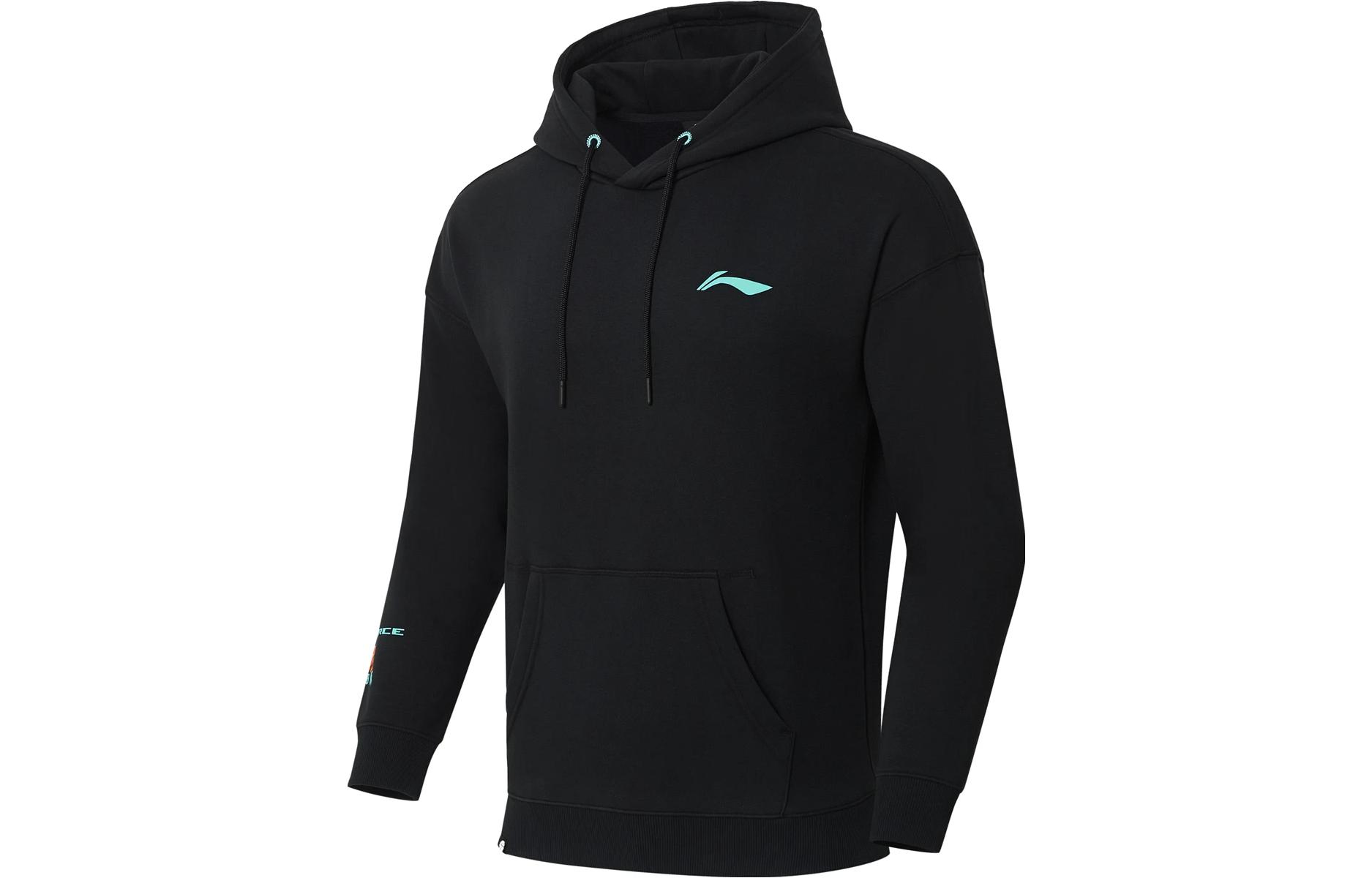 Li-Ning Badminton Series Logo Hoodie in Black AWDSE95-1