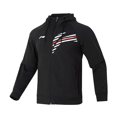 Li-Ning Badminton Series Logo Print Hoodie Jacket Unisex Black AWDT847-1
