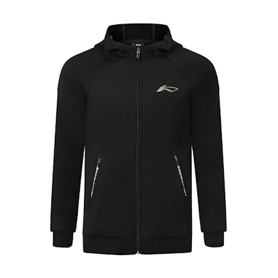 Li-Ning Badminton Series Logo Printed Fleece Zip Sweatshirt - Black AWDSA03-2