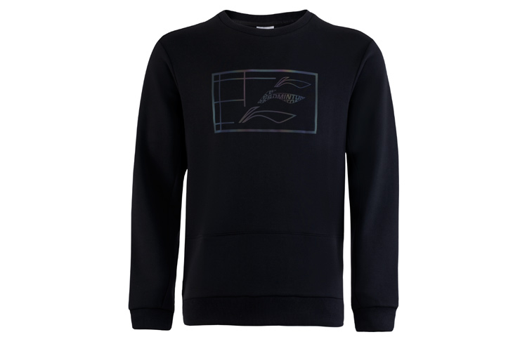 Li-Ning Badminton Series Printed Crewneck Sweatshirt - Black AWDR809-2