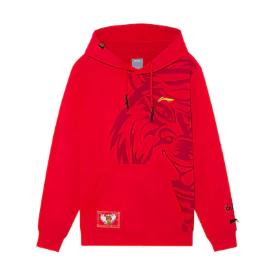 Li-Ning Badminton Series Pullover Hoodie Crimson Cherry Red AWDS529-1