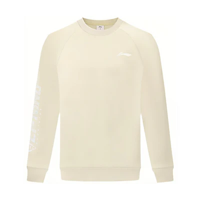 Li-Ning Badminton Series Pullover Sweatshirt with Logo Patch - Coast Grey AWDSD43-3