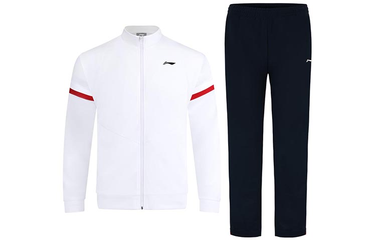 Li-Ning Badminton Series White Zip Hoodie & Track Pants Set AWES001-4
