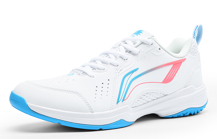 Lookbook Li-Ning Badminton Sneakers 'White Blue' AYTU001-2