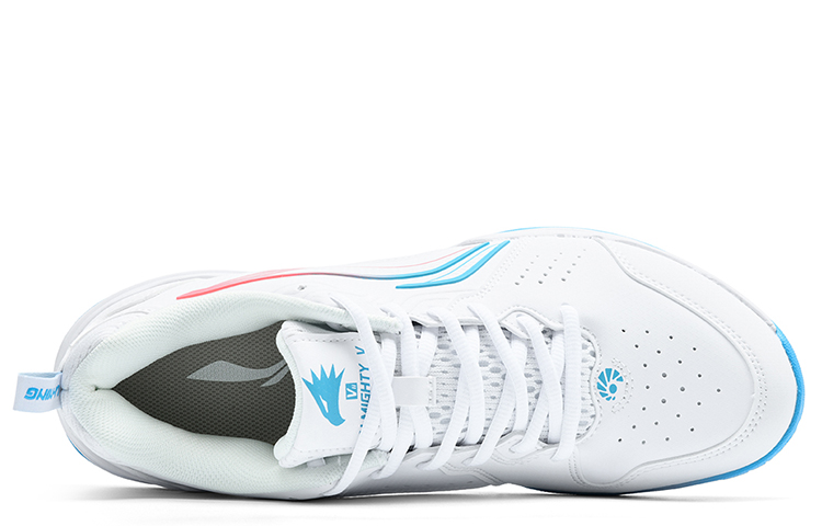 Shop Li-Ning Badminton Sneakers 'White Blue' AYTU001-2