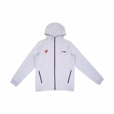 Li-Ning Basketball CBA 22-23 Grey Logo Zipper Hoodie Edition AWDSG31-1