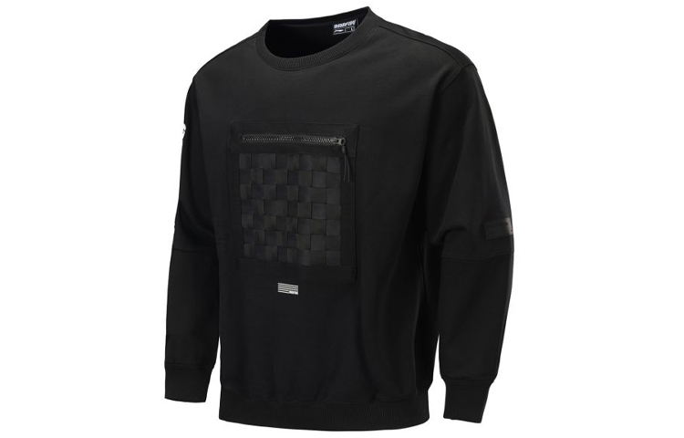 Li-Ning Basketball Crewneck Checkered Sweatshirt Black AWDP393-1