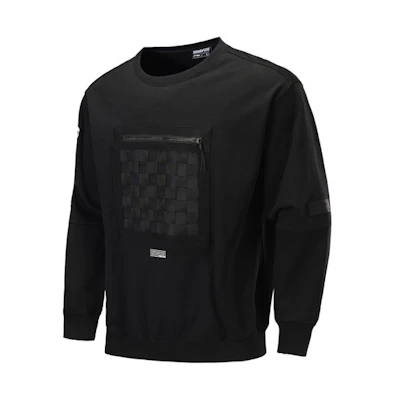 Li-Ning Basketball Crewneck Checkered Sweatshirt Black AWDP393-1