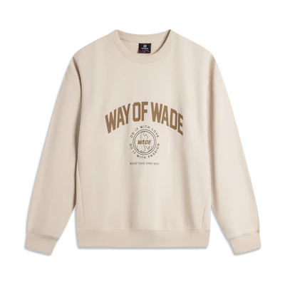 Li-Ning Basketball Crewneck Pullover Sweatshirt Men’s Oatmeal Grey AWDU277-6