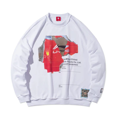 Li-Ning Basketball Crewneck Sweatshirt Standard White - Casual Fit AWDR905-1