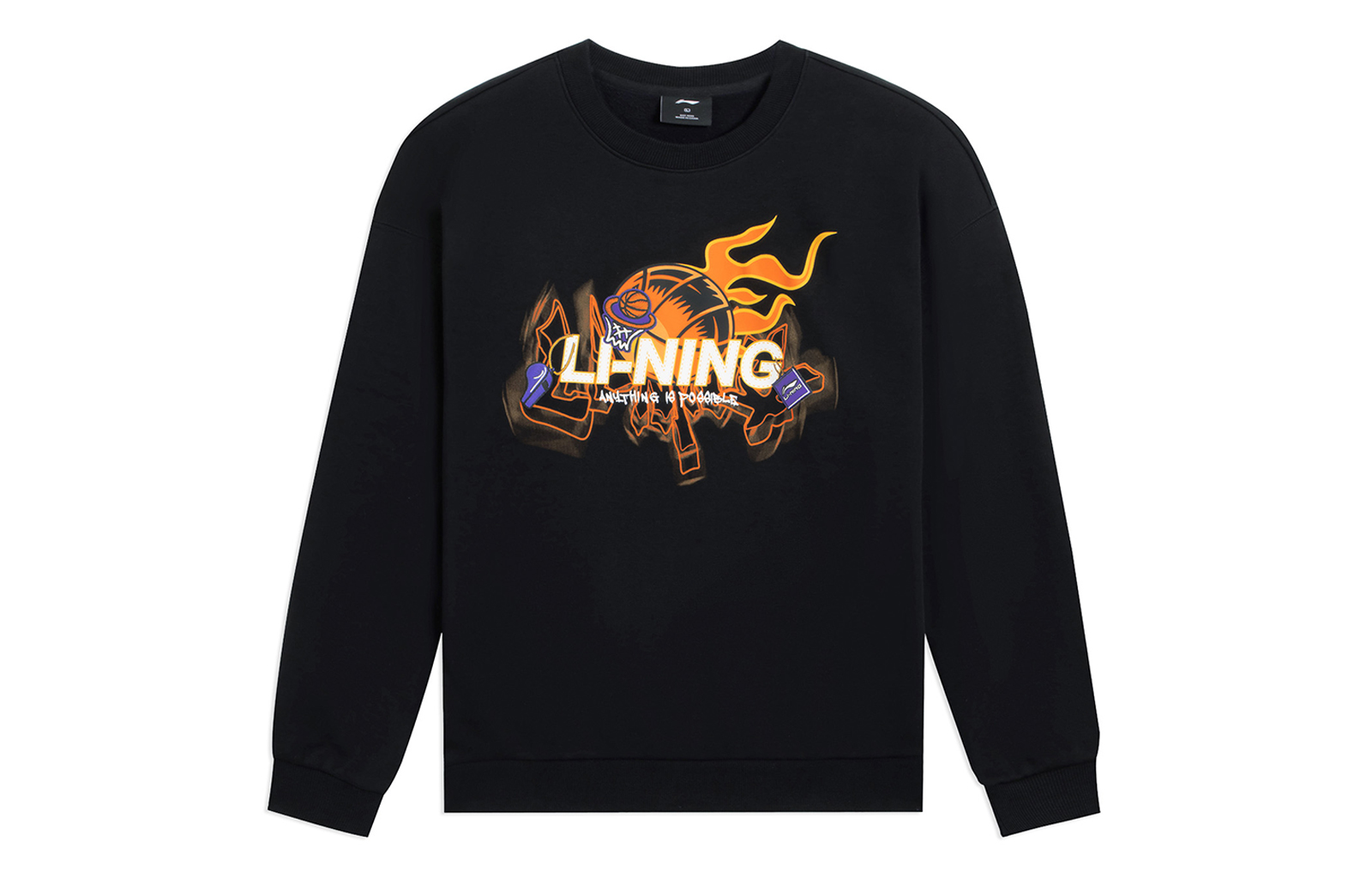 Li-Ning Basketball Graphic Fleece Sweatshirt Unisex Black AWDSF95-1