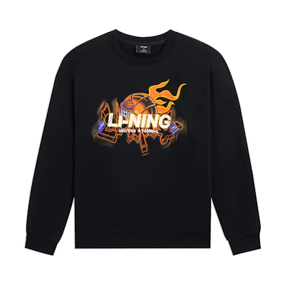 Li-Ning Basketball Graphic Fleece Sweatshirt Unisex Black AWDSF95-1