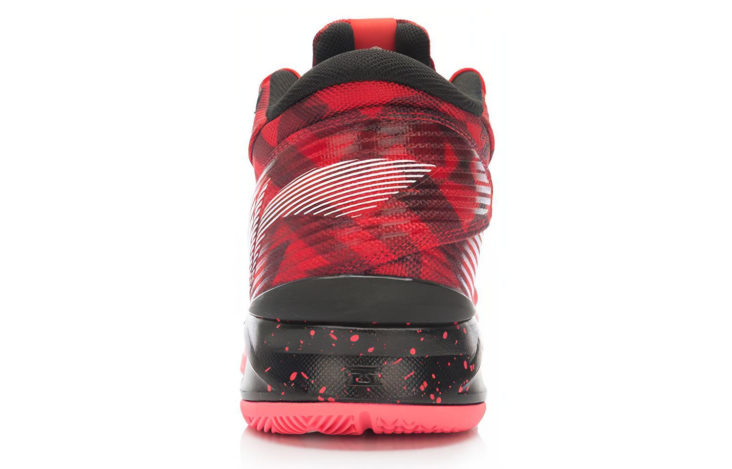 Shop LiNing李寧 舒適透氣抗磨損 高筒實戰籃球鞋 黑紅