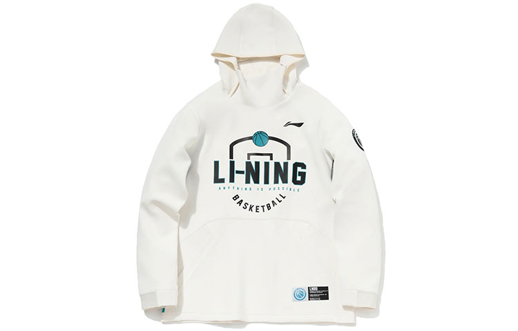 Li-Ning Basketball Letter Print Pullover Sweatshirt White () AWDR089-2