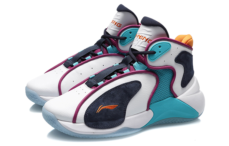 Lookbook Li-Ning Basketball Mid 'White Blue Black' AGBR027-3