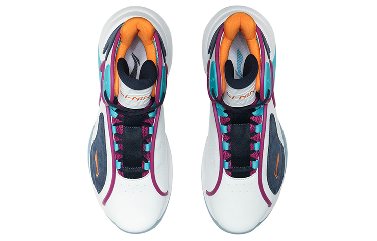 Shop LiNing李寧 休閒 中筒 籃球鞋 男款 白藍黑