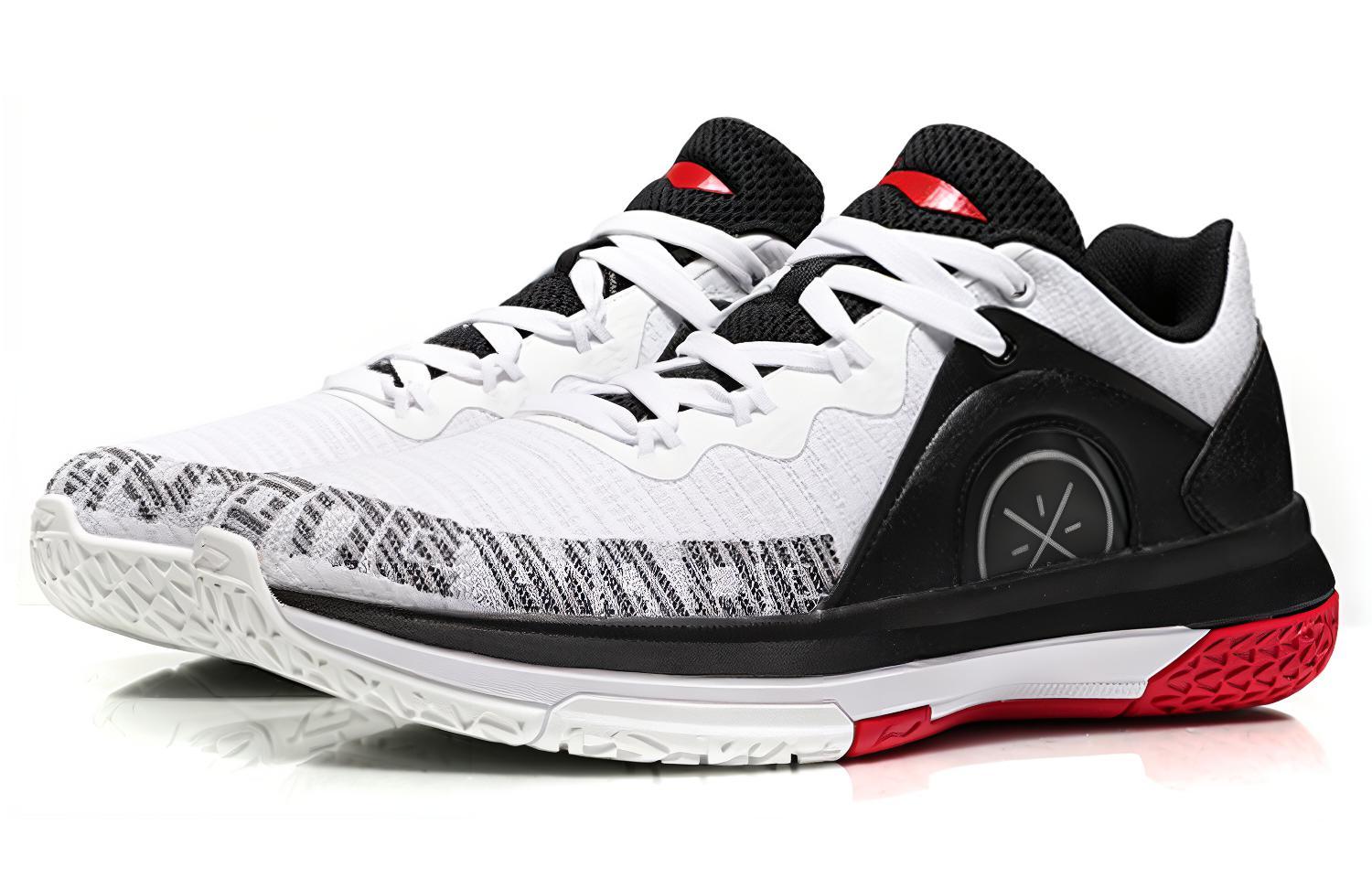 Lookbook Li-Ning Basketball Professional Game Shoe 'Huan Ye Black White Red' ABAN033-6