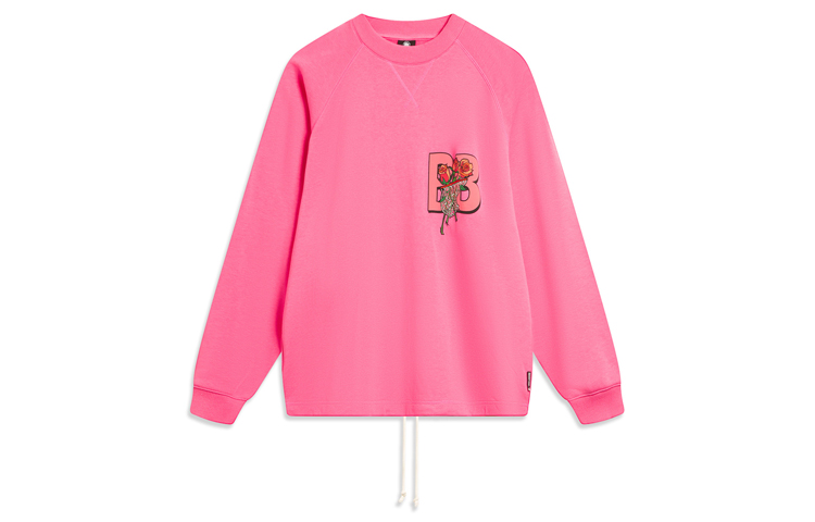 Li-Ning Basketball Pullover Sweatshirt Fluorescent Pink Unisex AWDTC87-1