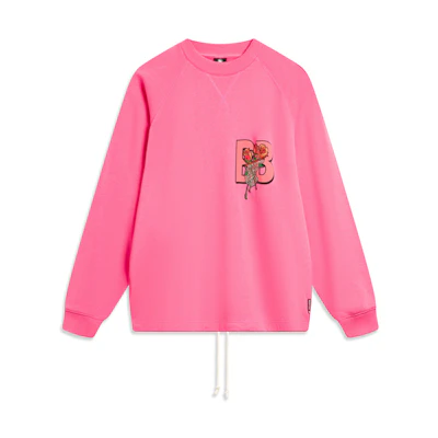 Li-Ning Basketball Pullover Sweatshirt Fluorescent Pink Unisex AWDTC87-1