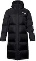 Li-Ning Basketball Series Long Hooded Down Jacket Black AYMR055-1 Li-Ning Basketball Series Long Hooded Down Jacket Black AYMR055-1