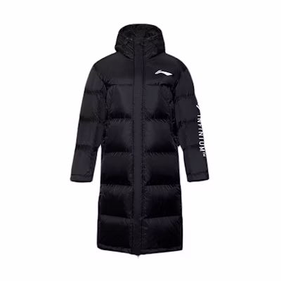 Li-Ning Basketball Series Long Hooded Down Jacket Black AYMR055-1