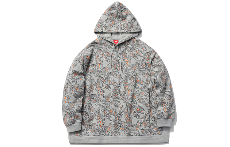 Li-Ning Basketball Series All-Over Print Loose Hoodie Grey (Men) AWDR175-1